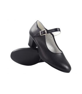 Zapato señora BIENVE flamenca-correa negro