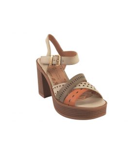 Sandália feminina MUSTANG 53387 cor taupe