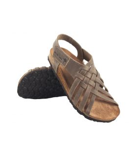 Sandália feminina INTER BIOS 7203 na cor taupe