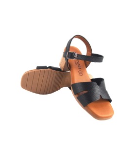 EVA FRUTOS 3402 schwarze Damensandale