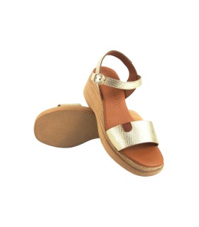 Sandale pour femme dorée EVA FRUTOS 4792