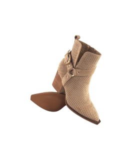 Botas de cano curto femininas BIENVE a3017 bege