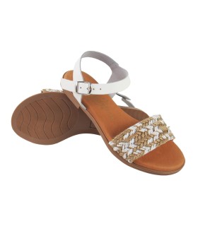 DUENDY 3743 Damen Sandale weiß