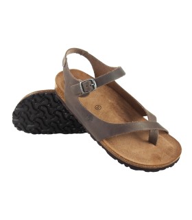Sandália feminina INTER BIOS 7164 na cor taupe
