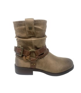 Bota feminina de cano curto MUSTANG 59349 taupe
