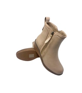 Botas de cano curto femininas HISPAFLEX 2417 na cor taupe