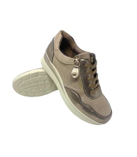 Sapato feminino AMARPIES 27088 e cor taupe