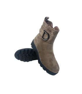 Botas de cano curto femininas AMARPIES 27215 azs na cor taupe