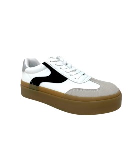Chaussure femme MUSTANG 60541 noire et blanche
