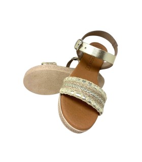 Sandale pour femme dorée EVA FRUTOS 5395