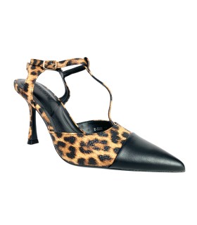 Sapato feminino BIENVE b-5098 com estampa de leopardo