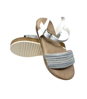 BUBBLE BOBBLE c1338 silberne Mädchensandale