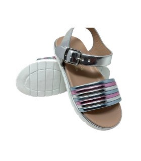 sandale argentée pour fille BUBBLE BOBBLE c1394