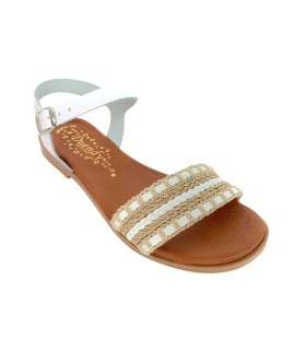 Sandália feminina branca DUENDY 3811