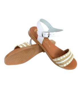 DUENDY 3811 weiße Damensandale