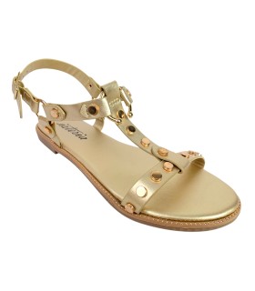 Sandália feminina dourada ISTERIA 25096