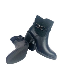 Bota feminina de cano curto HISPAFLEX 2533 preta