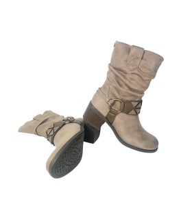 Botas de cano curto femininas MUSTANG 54666 marrons