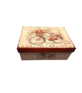 Geschenkbox 19-21x14x8 cm beige