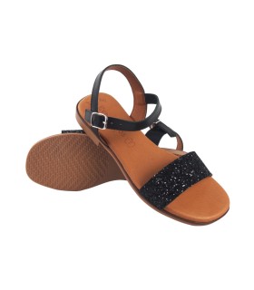 EVA FRUTOS 3090 schwarze Damensandale