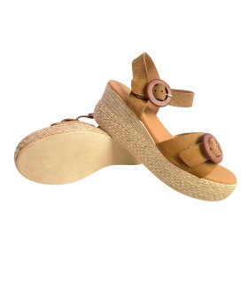 Sandália feminina de couro EVA FRUTOS 3777