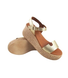 Sandale pour femme dorée EVA FRUTOS 3792