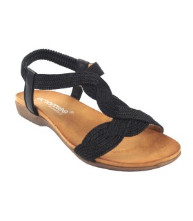 AMARPIES 23572 abz schwarze Damensandale