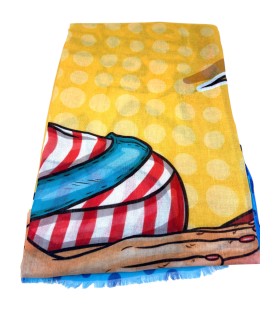 Complementos señora FUN & BASICS fb26-3115 paÑuelo/pareo azul