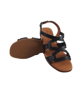 EVA FRUTOS 3080 schwarze Damensandale