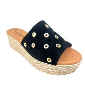 EVA FRUTOS 744 schwarze Damensandale
