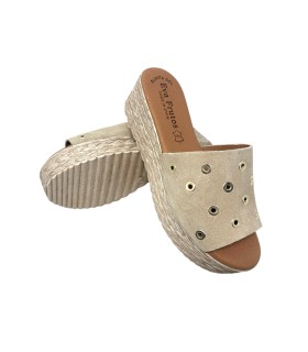 EVA FRUTOS Damen Sandale 744 Beige