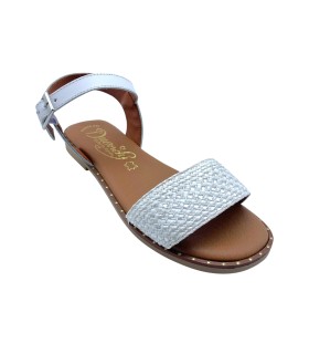 Sandália feminina branca DUENDY 4087