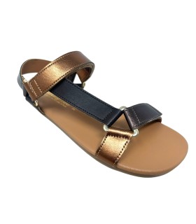 Sandália feminina MUSTANG 56256, cor Bronze Respectful